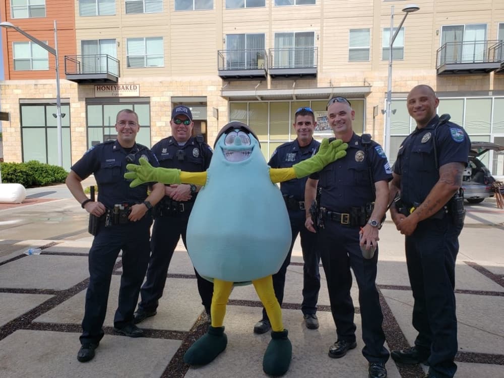 Peary is the Pearland Citizens Police Academy Alumni Association’s Pear Run mascot. (Courtesy Heather Baker)