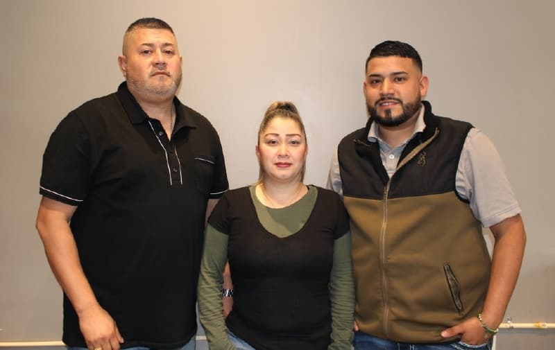 From left: Ramiro and Mary Rodriguez operate Lone Star Cheladas with their son, Ramiro Jr. (Kayli Thompson/Community Impact Newspaper)