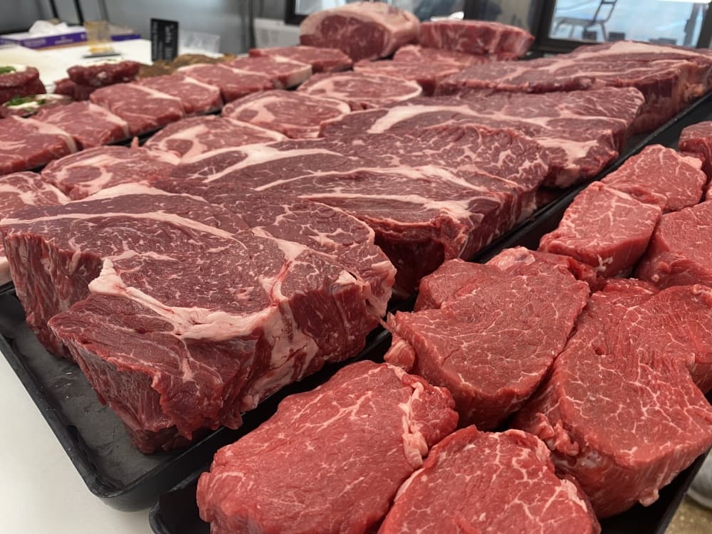 The meat market has a number of beef, pork, chicken and other cuts of meat. (Samantha Douty/ Community Impact Newspaper)