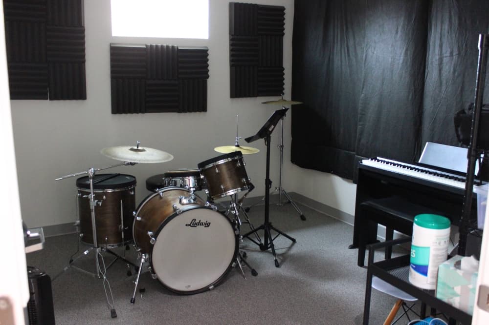 
Jenny James moved Legacy Music Studio to Old Town Lewisville in 2020. 
(Photos by Samantha Douty/Community Impact Newspaper)