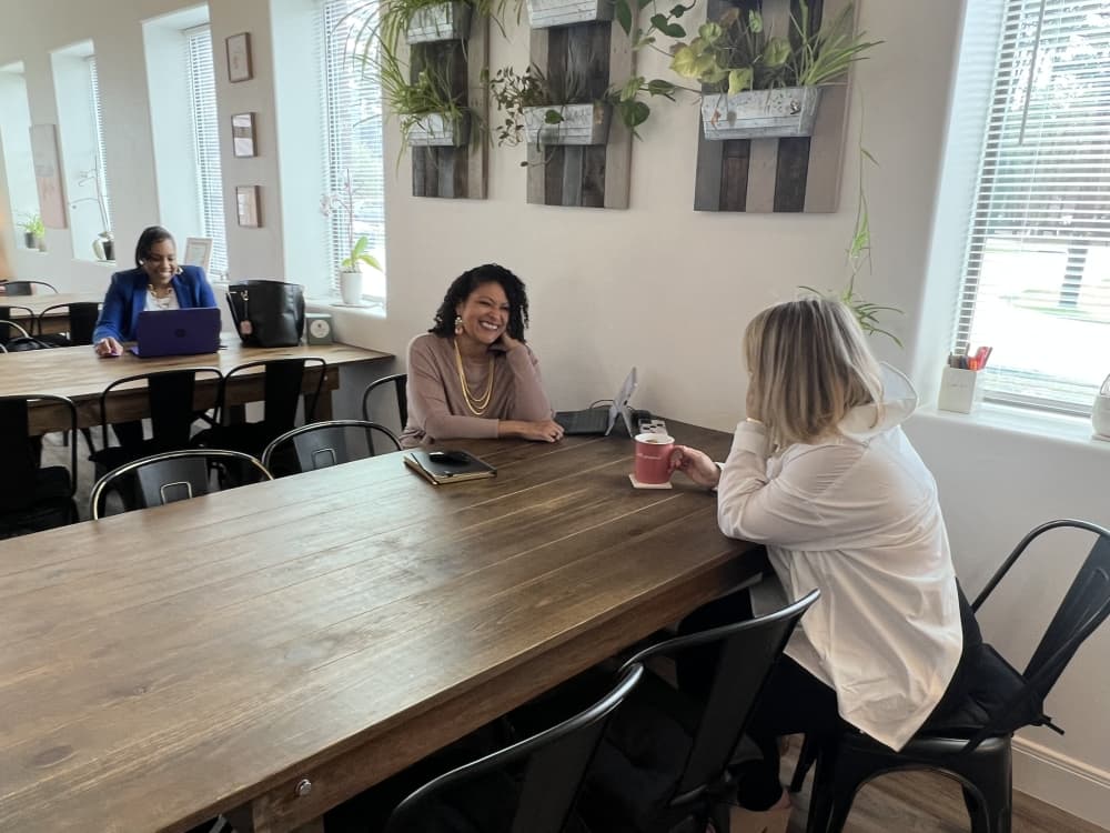 The Grove has a large coworking space for seminars and luncheons. (Ally Bolender/Community Impact Newspaper)