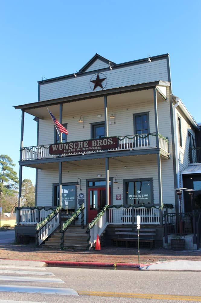 Wunsche Bros. Cafe & Saloon's building was first constructed in 1902, making this year the restaurant's 100th anniversary. (Emily Lincke/Community Impact Newspaper)