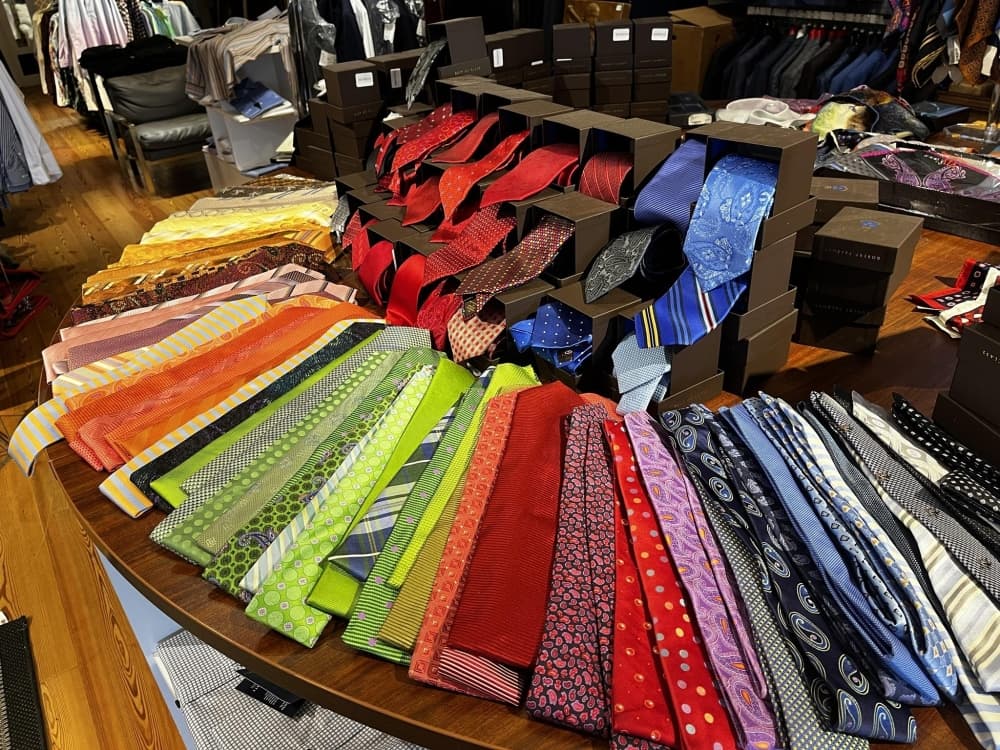 An assortment of men’s ties.