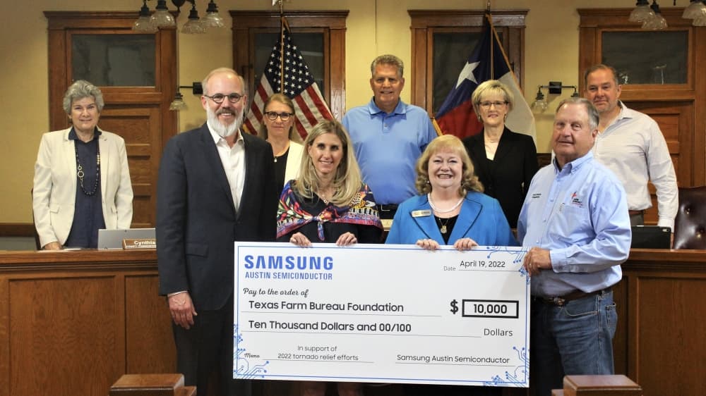 Williamson County rewind: Samsung Austin Semiconductor donates $10K to tornado relief efforts, plus other news