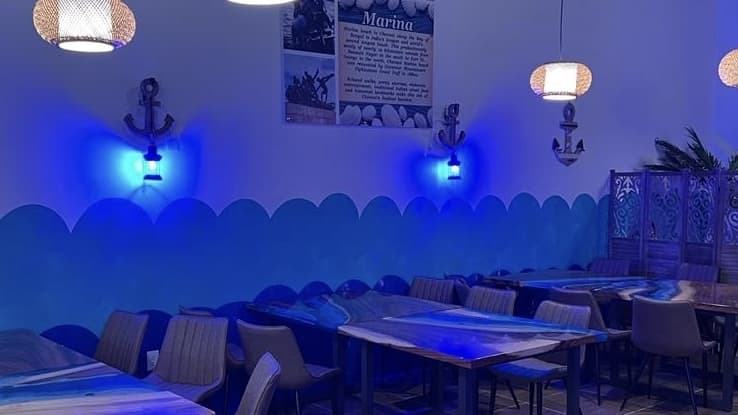 Marina Indian Restaurant draws inspiration from Marina Beach in Chennai, India, along the Bay of Bengal. (Courtesy Marina Indian Restaurant)