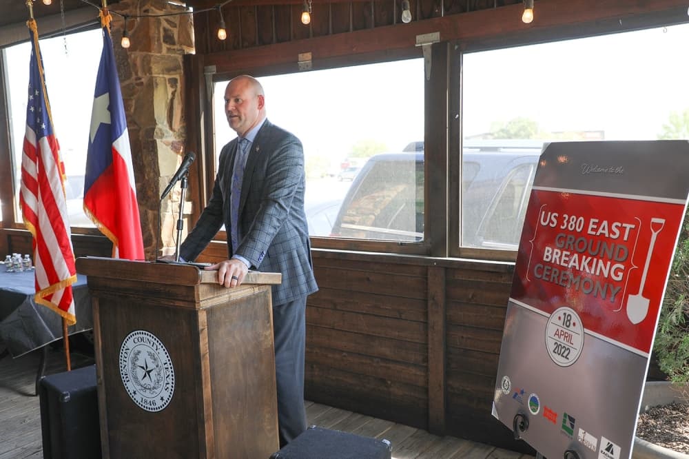 US 380 groundbreaking ceremony on April 19. (Courtesy Denton County Commissioners Court)