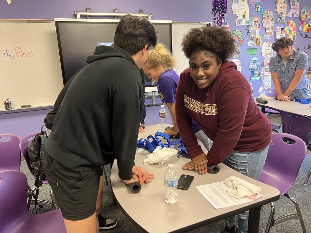 Montgomery High School students participate in Stop the Bleed first-aid training