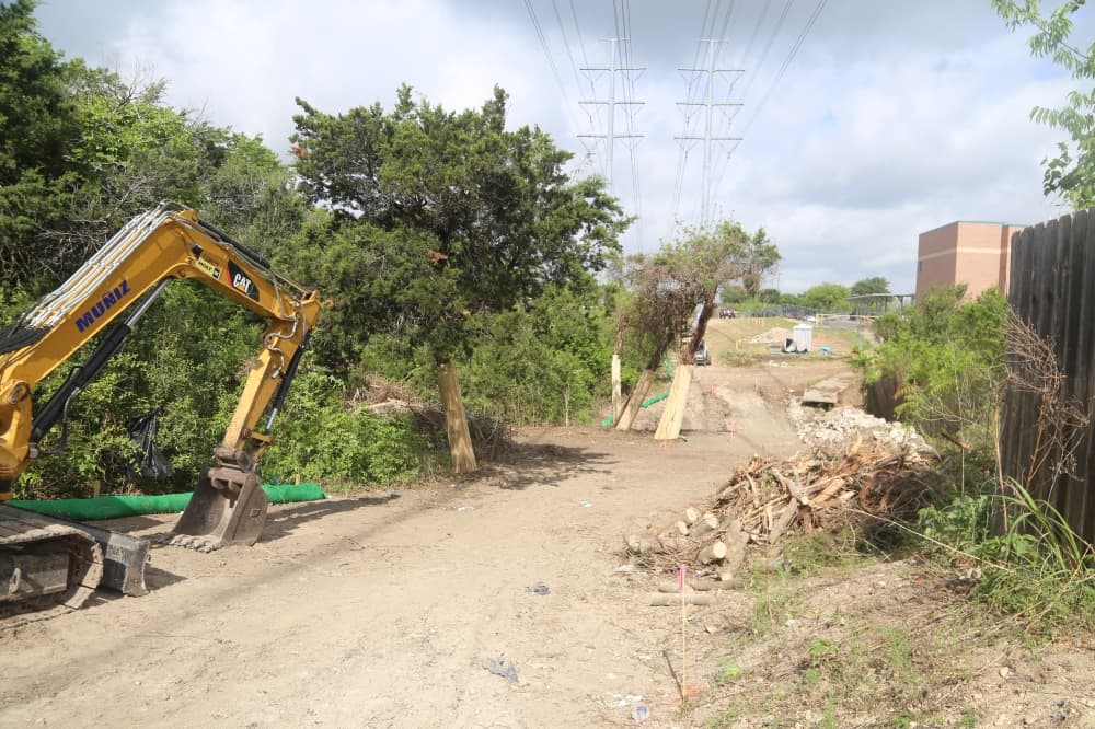 Work on the trail connector began in late March. (Courtesy Austin Public Works)