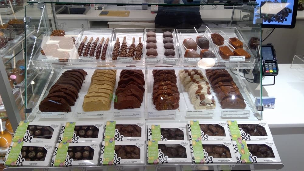 The dessert shop serves chocolates, fudge, brittles, ice cream and other confections. (courtesy Kilwins Katy Mills)