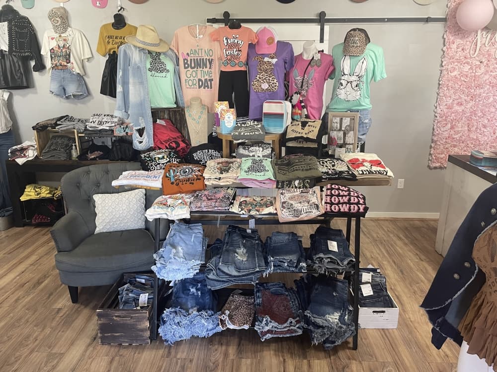 Jayden Layne offers clothing options inclusive in sizing, Johnson said. (Chris Goodwin of Community Impact Newspaper)