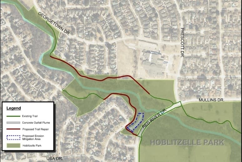 Hoblitzelle Park map.