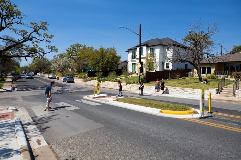 The work included pedestrian and bicycle improvements. (Courtesy Austin Public Works)