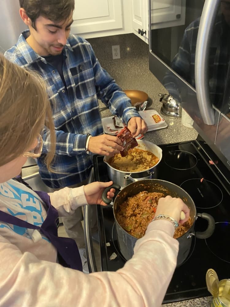 Young adults participate in a cooking class as part of a life skills program at the Grace365 facility in Round Rock. (Courtesy Stacy Johnson)