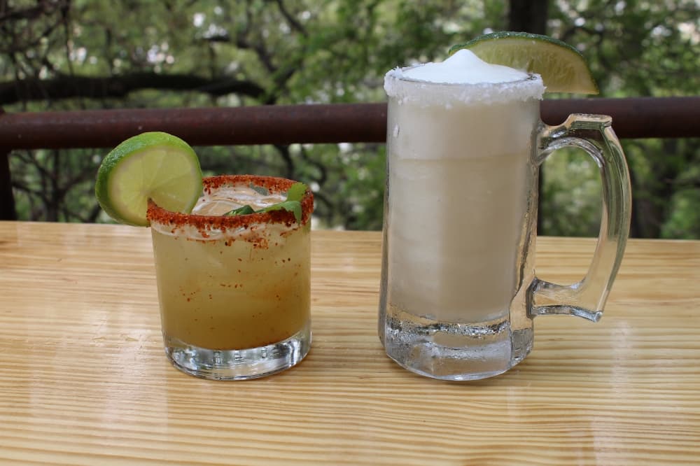 The jalapeño margarita ($8.95) is served with lime juice, jalapeños, agave nectar and a tajin rim.