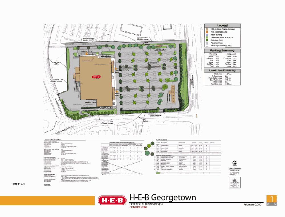 New H-E-B under construction at Wolf Lakes Village in Georgetown