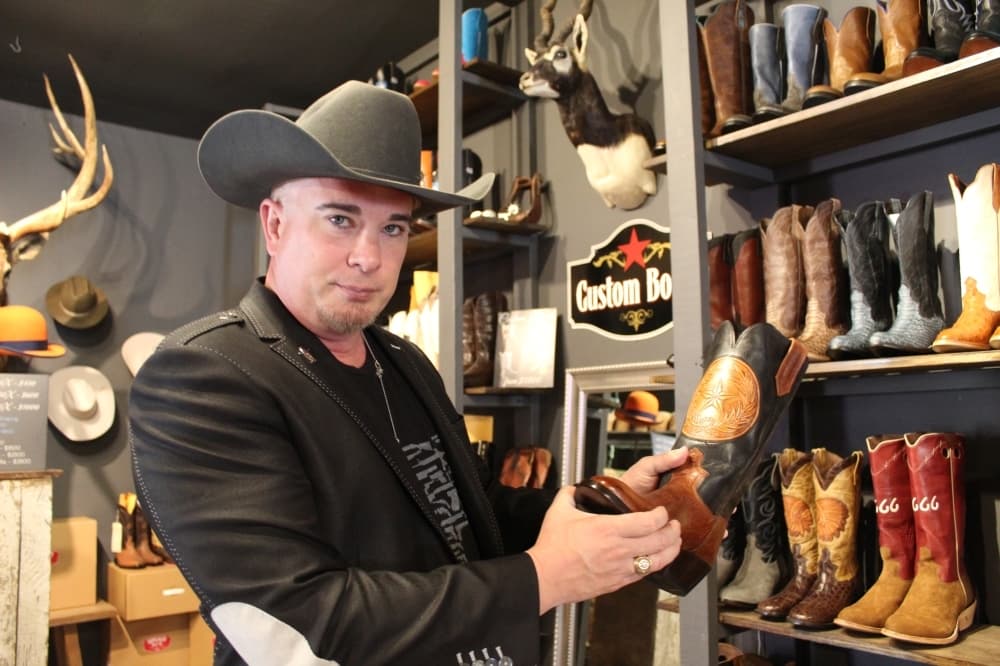 Owner Chris Conrad started making handcrafted boots in Houston in 2010. 
(Shawn Arrajj/Community Impact Newspaper)