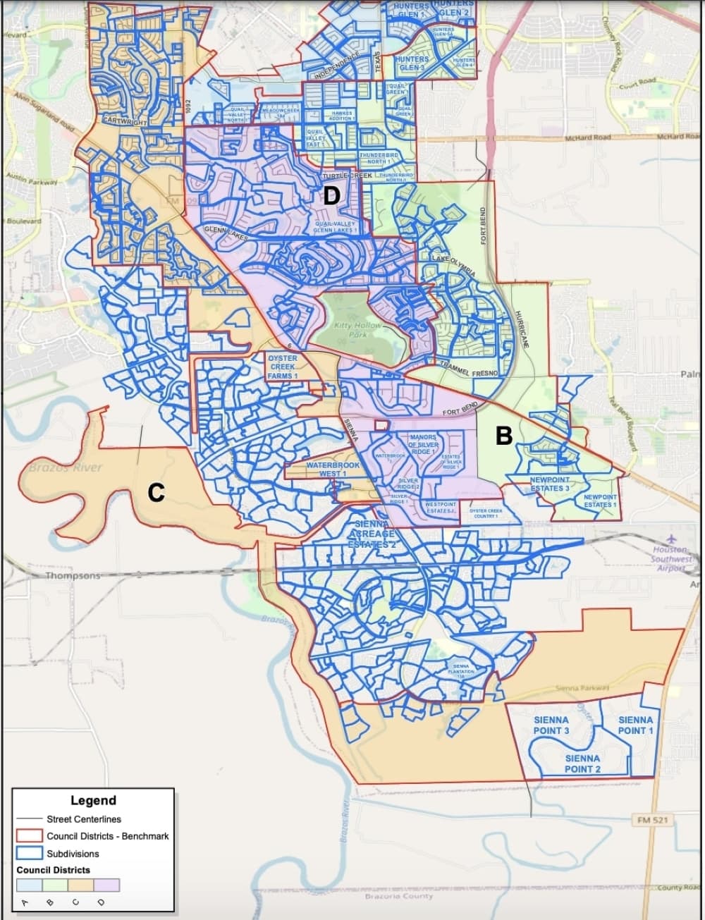 Missouri City new District C boundaries (Courtesy city of Missouri City)
