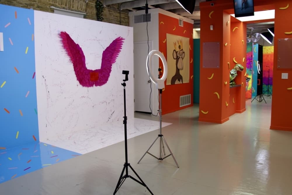 At the Texas Selfie Museum customers, may take photos with colorful and creative backdrops in downtown Austin. (Sumaiya Malik/Community Impact Newspaper)