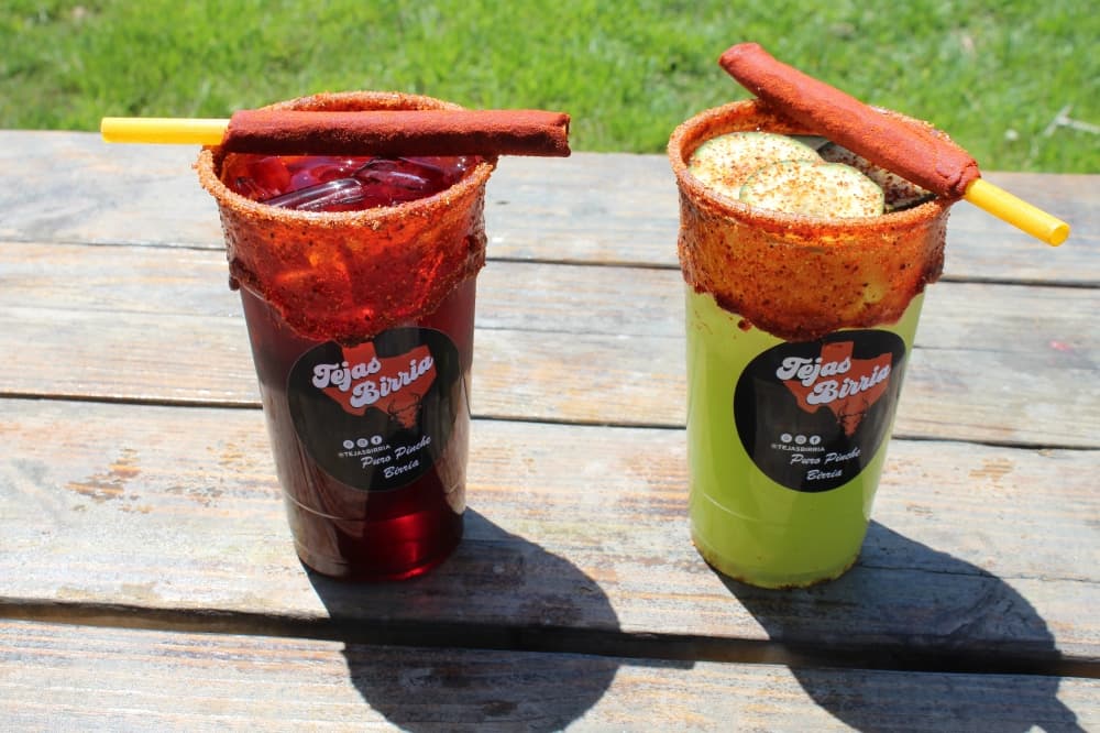 Hibiscus and Cucumber Lime agua frescas are some of the recently featured drinks on the menu, complete with a chamoy rim.