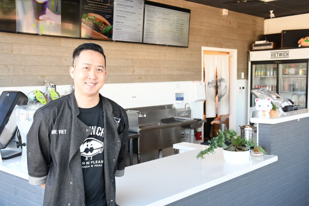 Viet Tran opened the first brick-and-mortar location for Vietwich in 2019. (Hunter Marrow/Community Impact Newspaper) 