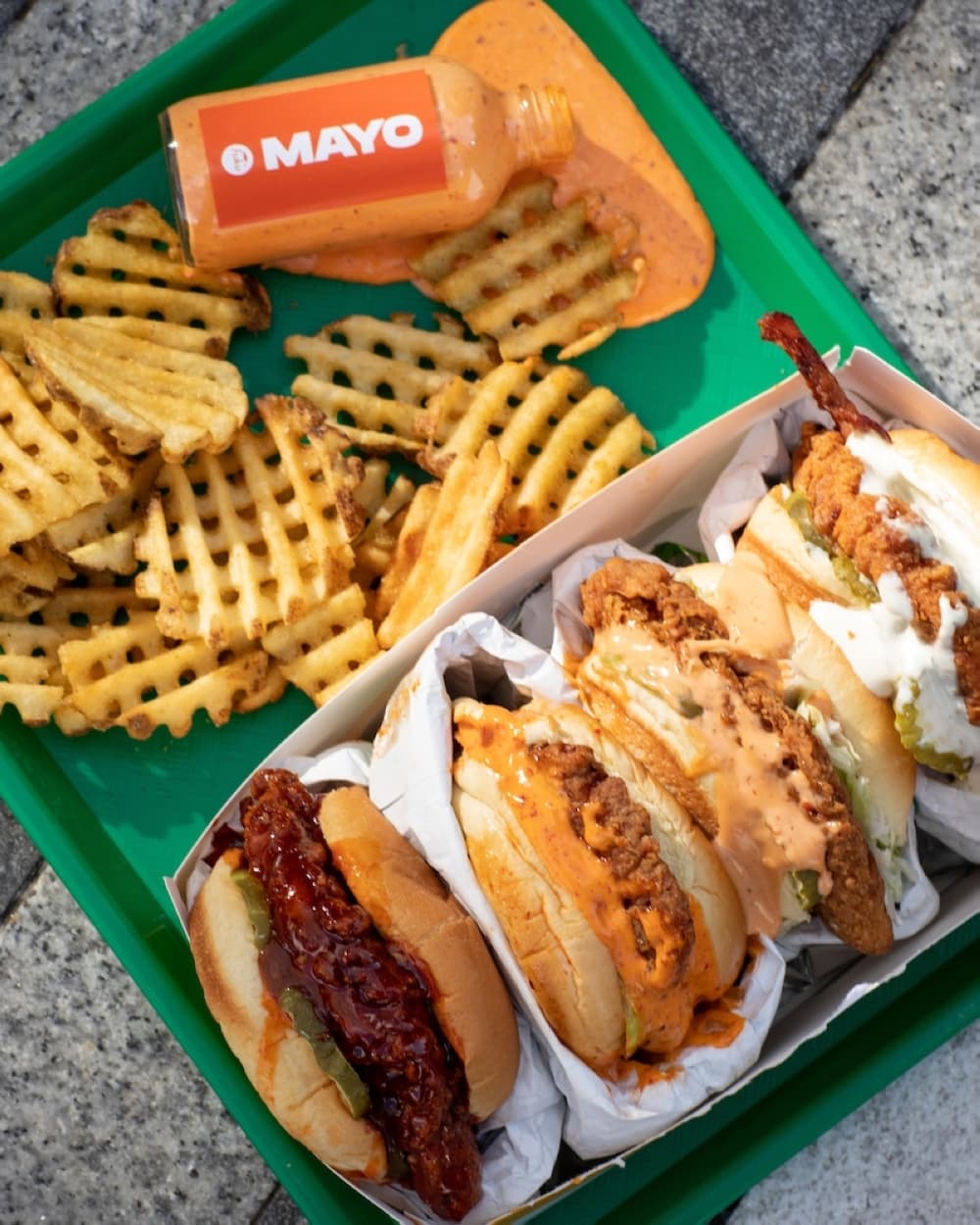 Fuku chicken sandwiches and fries