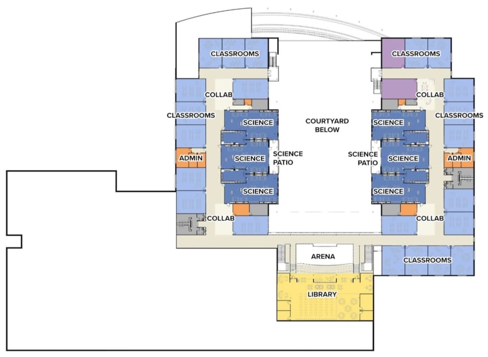 Middle school 3 second floor floor plan
