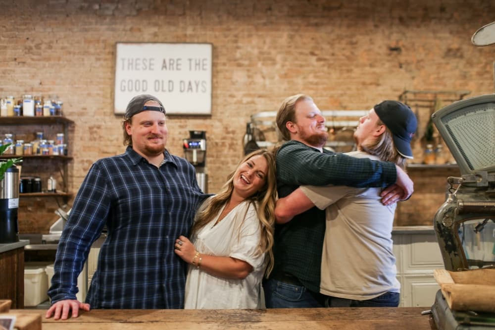 From left to right, Tyler, Mallori, Trevor and Mason Hanes are the family faces of Patina Green Home and Market. (Courtesy Melinda Ortley)