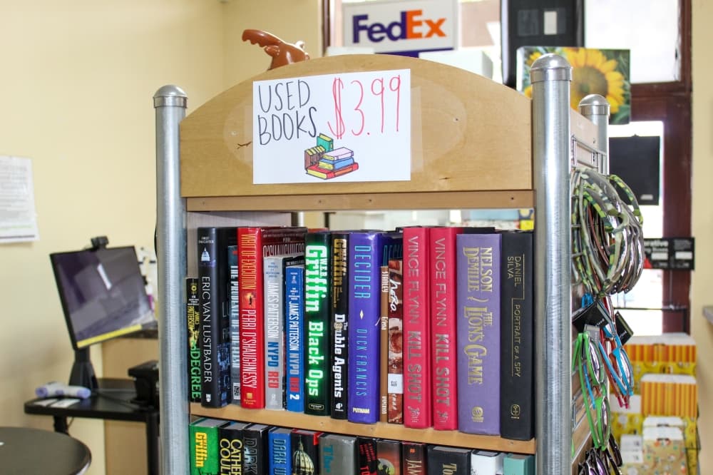 The Ship Shop sells used books ($3.99) from the community. (Bailey Lewis/Community Impact Newspaper)