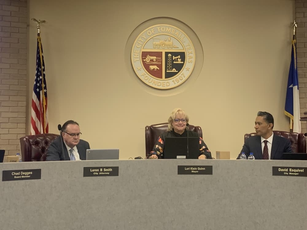 Lori Klein Quinn was sworn in as new Tomball mayor at the May 16 City Council meeting and ran her first meeting as mayor. (Kayli Thompson/Community Impact Newspaper)