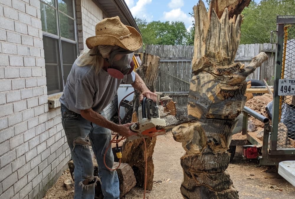 Clear Lake resident Jimmy Phillips makes living carving wood