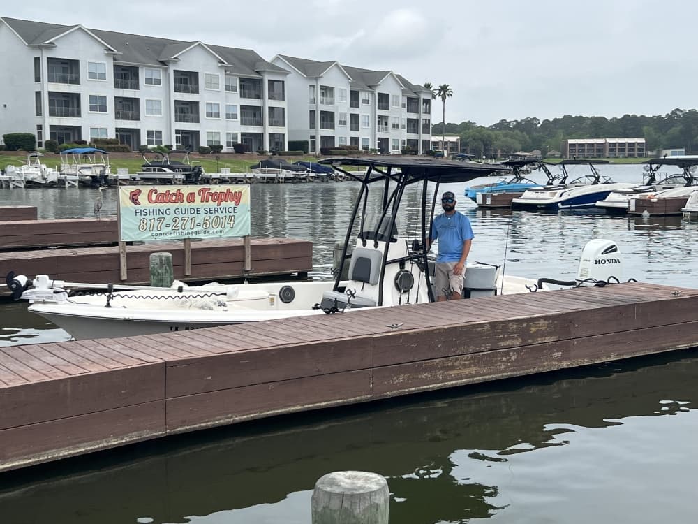 Edwards leads fishing trips all year around on Lake Conroe. (Maegan Kirby/Community Impact Newspaper)