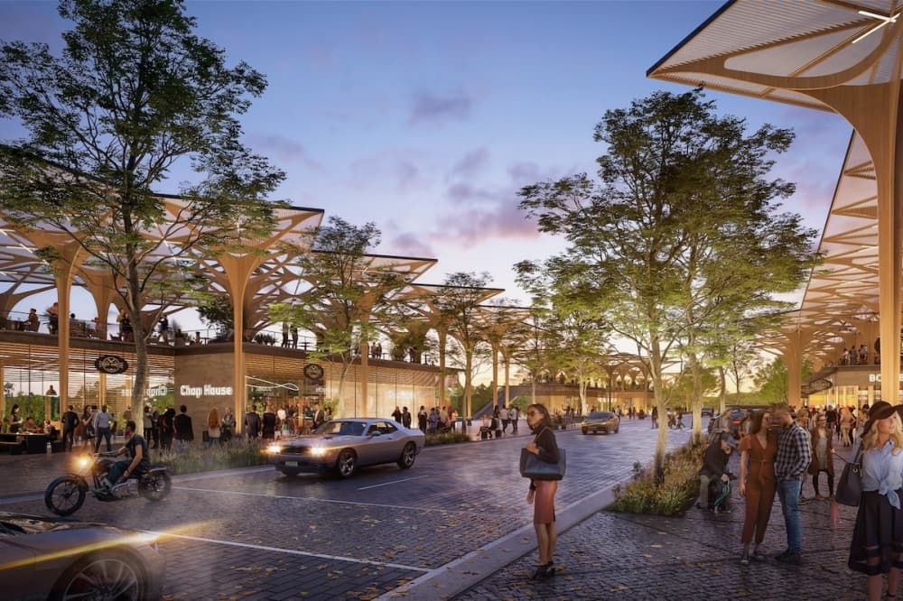 High-end retail spaces, a music hall and an amphitheater are also planned for Firefly park. (Rendering courtesy UN Studio)