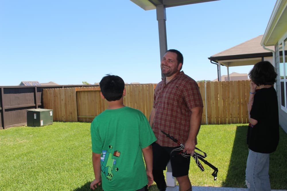 Army Sgt. James Ford saw his mortgage-free home for the first time May 26. (Kayli Thompson/Community Impact Newspaper)