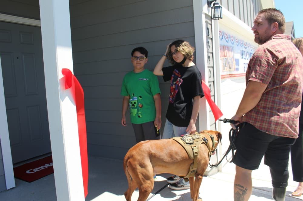 Army Sgt. James Ford saw his mortgage-free home for the first time May 26. (Kayli Thompson/Community Impact Newspaper)