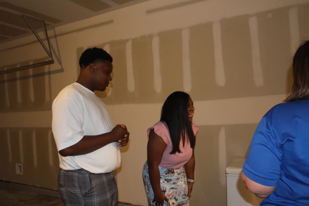 Army Spc. Kisha Dorsey saw her mortgage-free home for the first time May 26. (Kayli Thompson/Community Impact Newspaper)