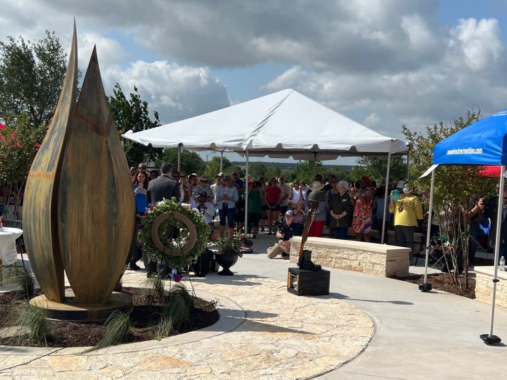 The new feature honoring veterans at Old Settlers Park in Round Rock. (Joe Warner/Community Impact Newspaper)