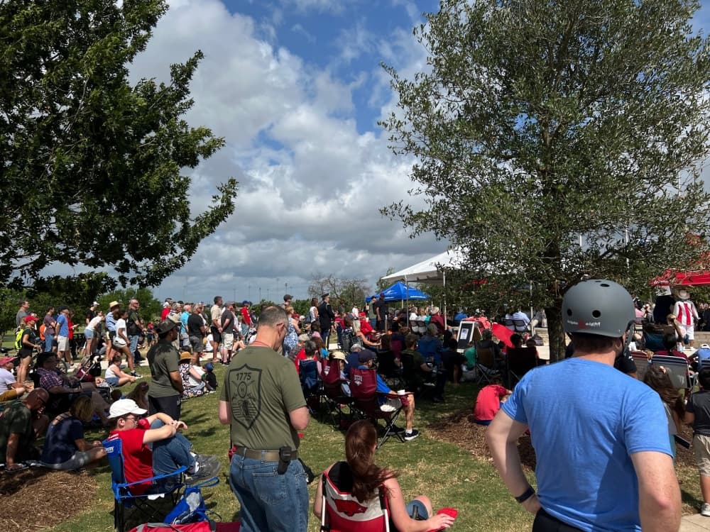 Hundreds surrounded the new park for the ceremony. (Joe Warner/Community Impact Newspaper)