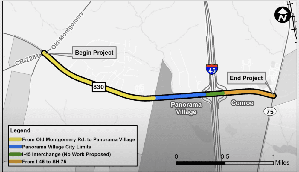 A public meeting May 24 discussed a proposed FM 830 widening in Willis. (Screenshot from May 24 TxDOT virtual meeting)