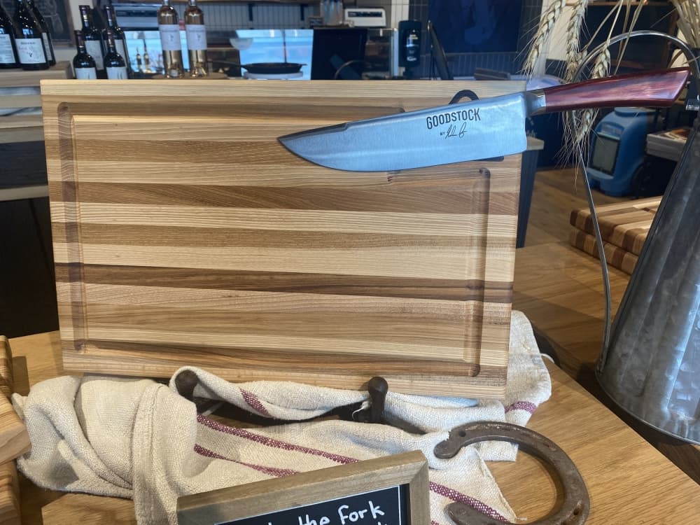 Magnetic cutting boards sold at Goodstock provide more utility for prep work.
