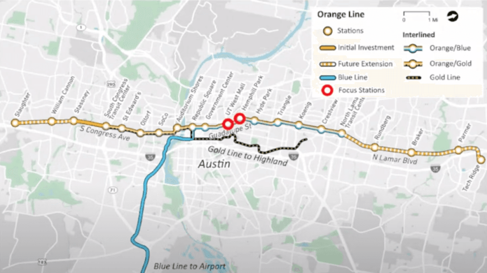 Map of the orange line. (Courtesy Project Connect)