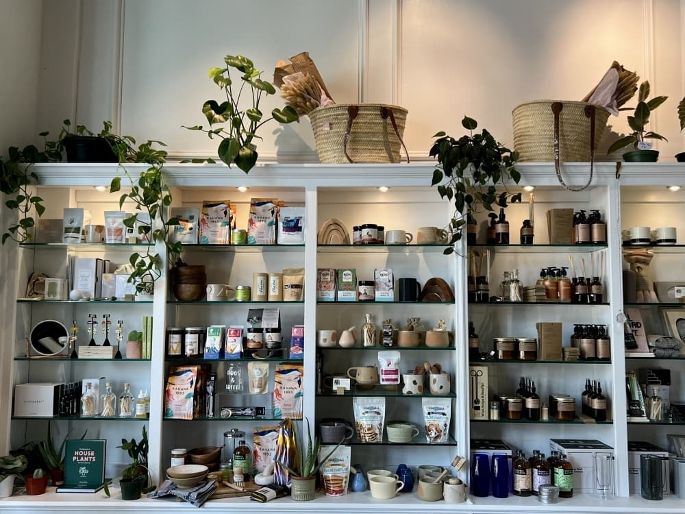 The shop specializes in minimal, modern, fiber-based wares. (Grace Dickens/Community Impact Newspaper)