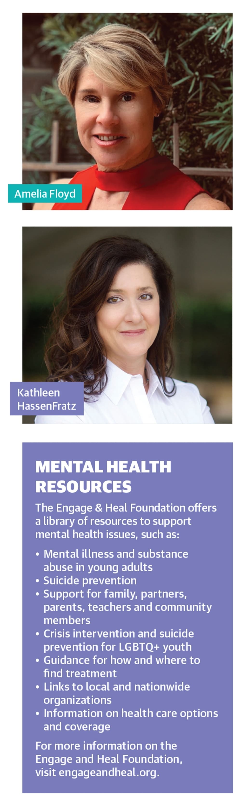 The Engage & Heal Foundation provides a library of resources on mental health. (Photos courtesy Engage & Heal Foundation)