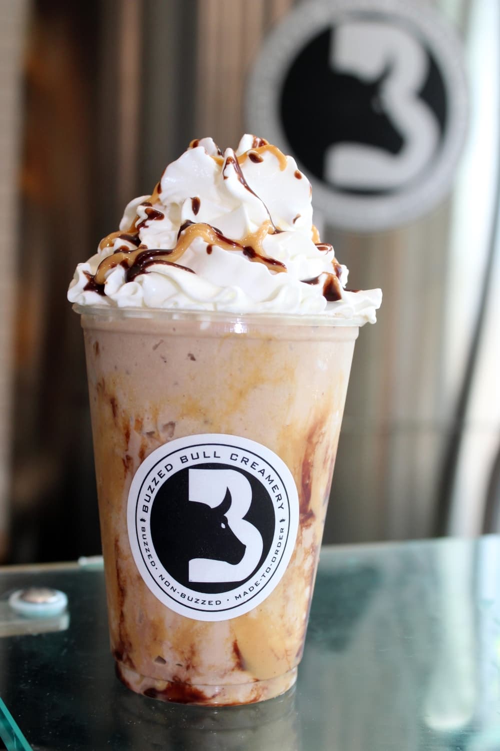 The Tiger Stripes shake (small, nonalcoholic $6.99) has chocolate, peanut butter and peanut butter cups. (Karen Chaney/Community Impact Newspaper)