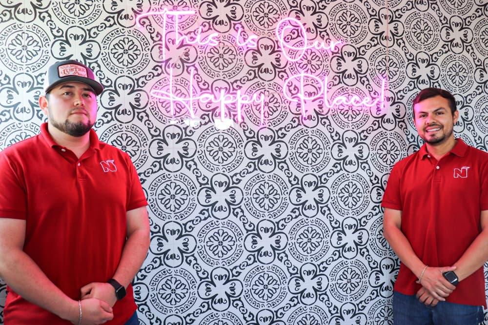 Owners Eduardo Mares, left, and Edson Marquez opened N'Chiladas in April. 