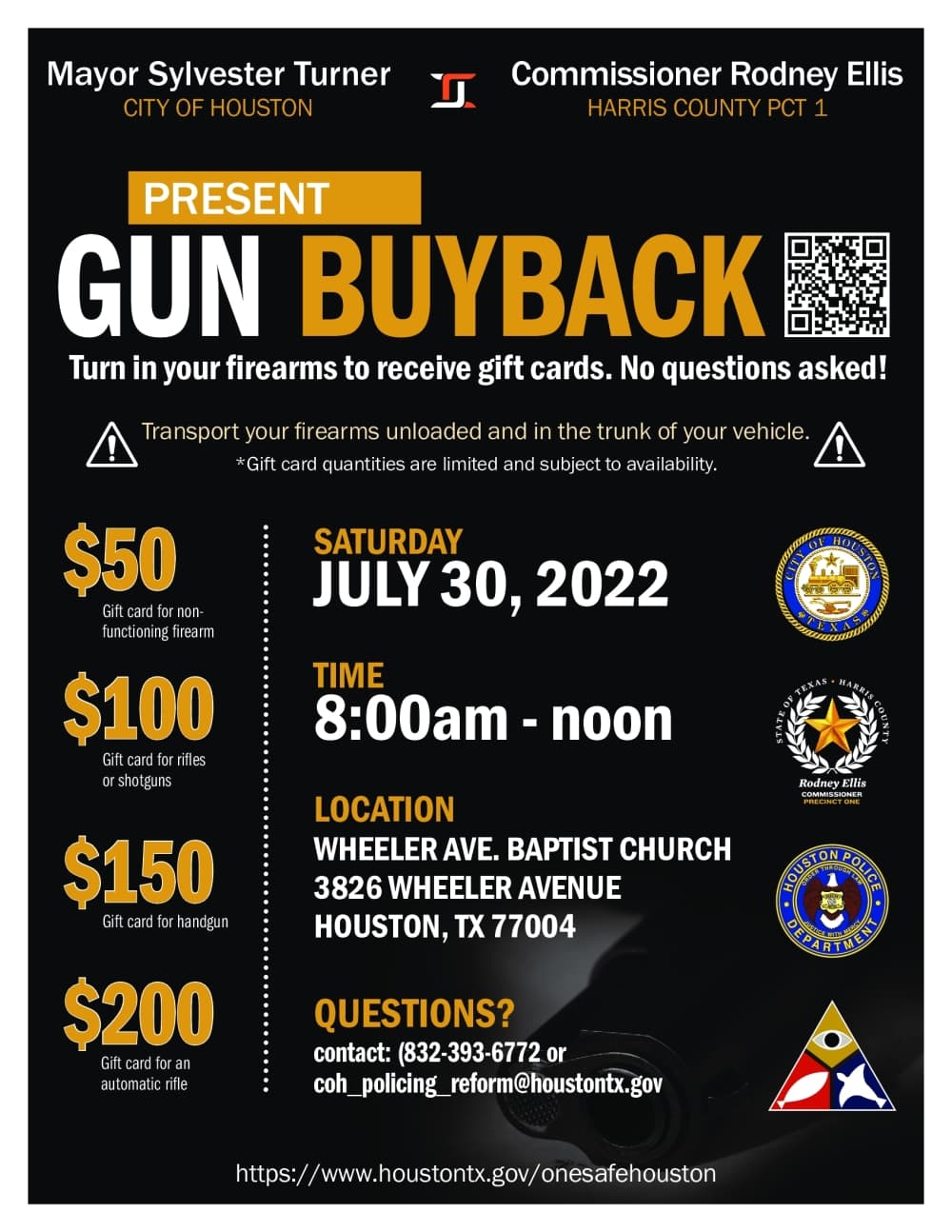 The program is aimed at reducing the number of unwanted guns on Houston's streets. (Courtesy city of Houston)