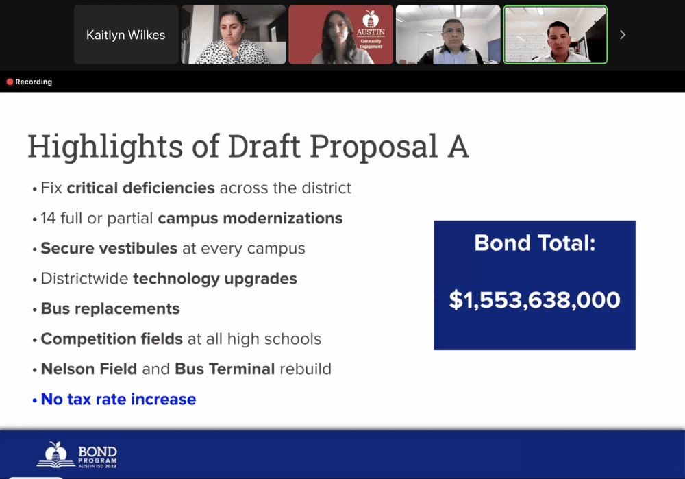 Austin ISD weighs two bond proposals for the November election