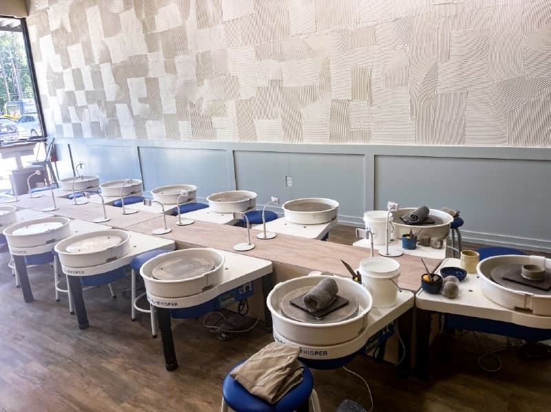 The Clay Bar Co. has 11 pottery wheels for customers to use to create their own masterpieces.