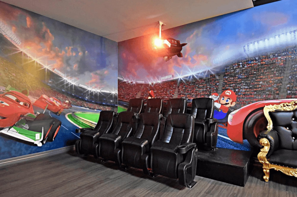 Patients and families can watch movies while they wait or receive treatment. (Courtesy Grand Prix Dental & Orthodontics)