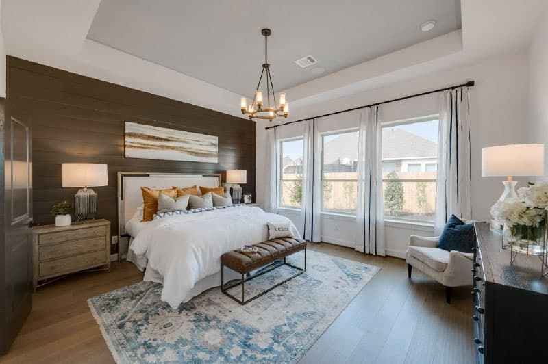 Models in the one- and two-story floor plans include options for four or five bedrooms. The fifth bedroom option replaces an optional study.
