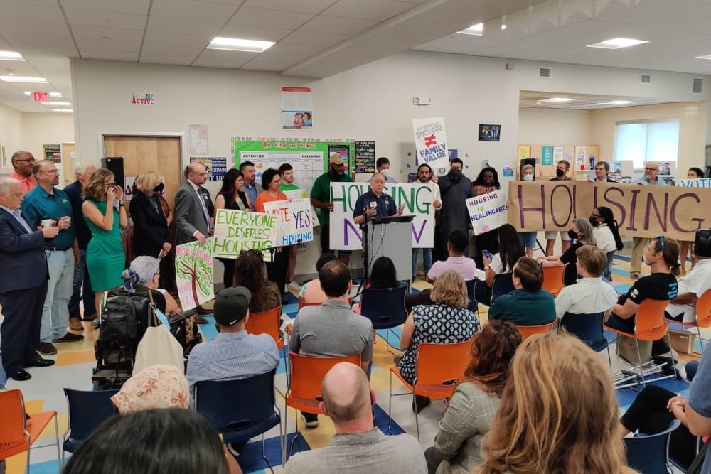 Groups rally for $300M housing bond proposal; city projects tax rate increase